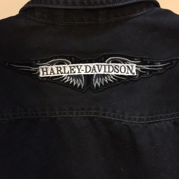 Harley Davidson light denim jacket Size L TALL - Picture 4 of 5